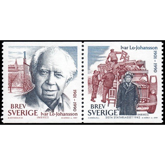 Suecia Sweden 2218/19 2001 Centenario del nacimiento del escritor Ivar Lo-Johansson MNH Suecia Sweden 2218/19 2001 Centenario del nacimiento del escritor Ivar Lo-Johansson MNH