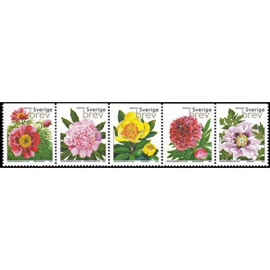 Suecia Sweden 2220/24 2001 Flores Peonías MNH Suecia Sweden 2220/24 2001 Flores Peonías MNH