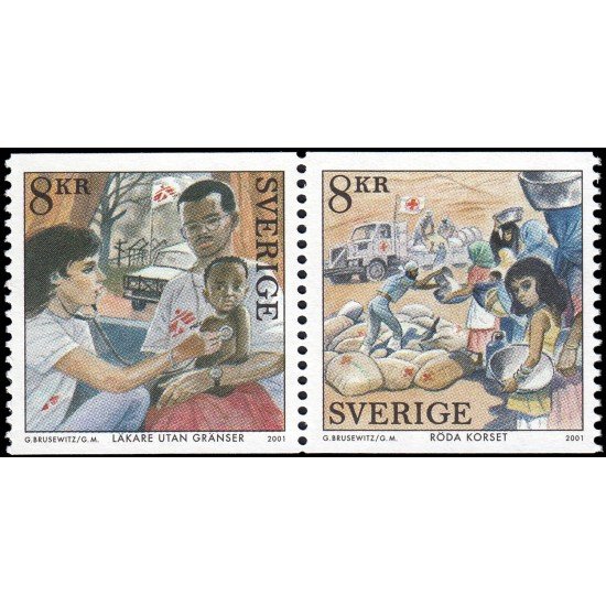 Suecia Sweden 2225/26 2001 Centenario del Premio Nobel Premio Nobel de la Paz a Cruz Roja y Médicos sin Fronteras MNH Suecia Sweden 2225/26 2001 Centenario del Premio Nobel Premio Nobel de la Paz a Cruz Roja y Médicos sin Fronteras MNH