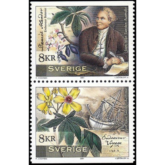 Suecia Sweden 2230/31 2001 Homenaje al botánico Daniel Solander Emisión conjunta con Australia MNH Suecia Sweden 2230/31 2001 Homenaje al botánico Daniel Solander Emisión conjunta con Australia MNH