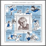 Suecia Sweden 2257/63 2002 Homenaje a Astrid Lindgren autora de libros infantiles MNH