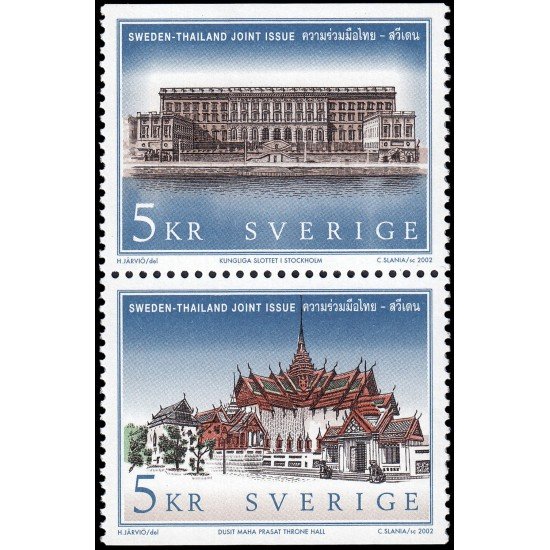 Suecia Sweden 2294/95 2002 Palacios reales Emisión conjunta con Tailandia MNH Suecia Sweden 2294/95 2002 Palacios reales Emisión conjunta con Tailandia MNH