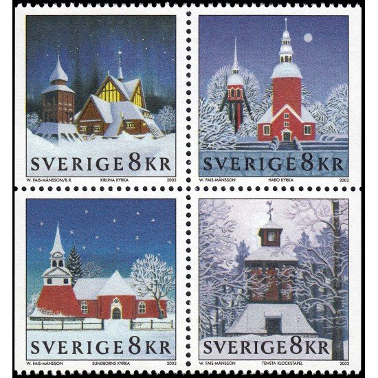 Suecia Sweden 2304/07 2002 Navidad Iglesias en Navidad MNH Suecia Sweden 2304/07 2002 Navidad Iglesias en Navidad MNH