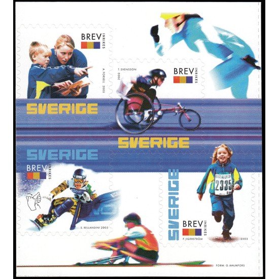 Suecia Sweden 2313/16 2003 Centenario de la Federación de Deportes sueca Autoadhesivos
