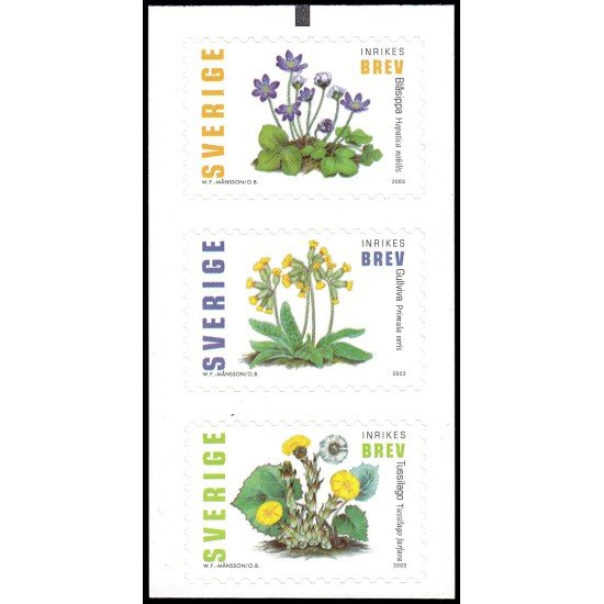 Suecia Sweden 2325/27 2003 Flora Flores de primavera Autoadhesivos