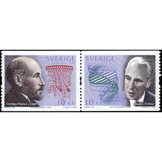 Suecia Sweden 2328/29 2003 Premio Nobel de medicina Emisión conjunta con España MNH Suecia Sweden 2328/29 2003 Premio Nobel de medicina Emisión conjunta con España MNH