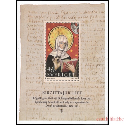 Suecia Sweden HB 27 2003 700 aniv. del nacimiento de santa Brigitte MNH
