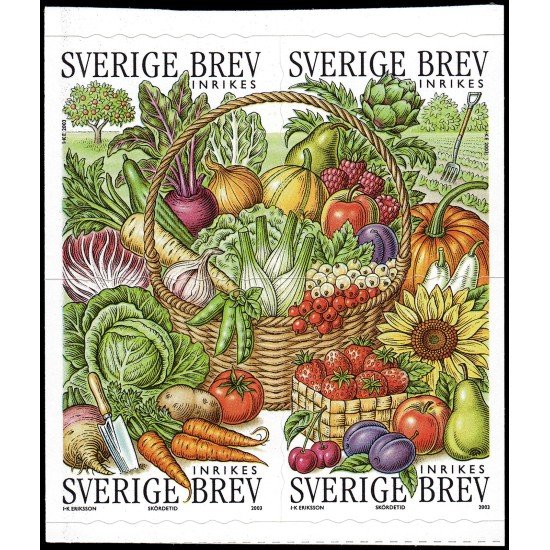Suecia Sweden 2345/48 2003 Flora Frutoas y legumbres de jardín Autoadhesivos Suecia Sweden 2345/48 2003 Flora Frutoas y legumbres de jardín Autoadhesivos