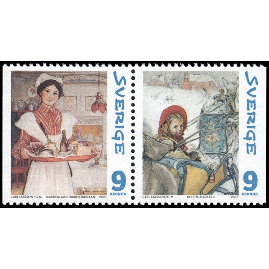 Suecia Sweden 2357/58 2003 Navidad en Sundborn Detalles de un cuadro del pintor Carl Larsson MNH Suecia Sweden 2357/58 2003 Navidad en Sundborn Detalles de un cuadro del pintor Carl Larsson MNH