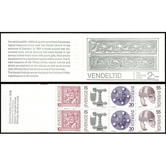 Suecia Sweden C873 1975 La época de Vendel Investigación arqueológica Carnet MNH Suecia Sweden C873 1975 La época de Vendel Investigación arqueológica Carnet MNH