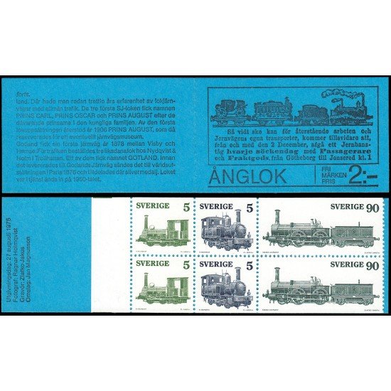Suecia Sweden C892 1975 Locomotoras de vapor Carnet MNH Suecia Sweden C892 1975 Locomotoras de vapor Carnet MNH