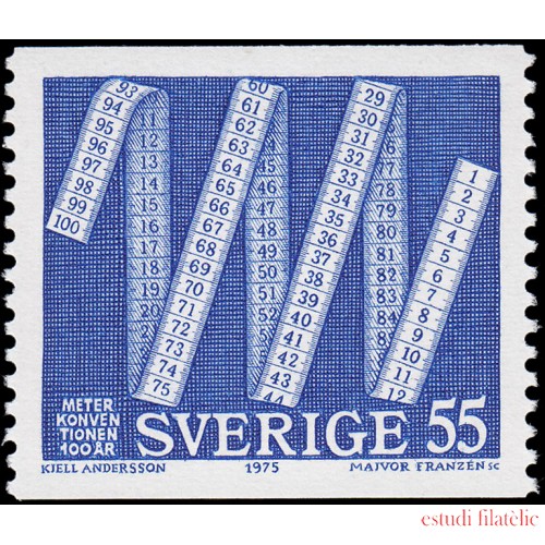 Suecia Sweden 884 1975 Centenario de la convención métrica internacional MNH
