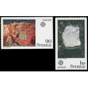 Suecia Sweden 880/81 1975 Europa Cuadros MNH