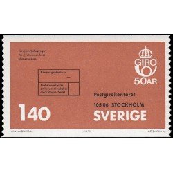 Suecia Sweden 870 1975 50 aniv. de los cheques postales en Suecia MNH Suecia Sweden 870 1975 50 aniv. de los cheques postales en Suecia MNH