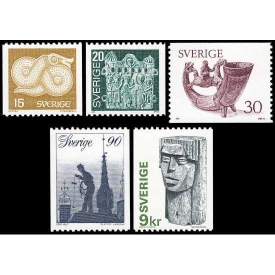 Suecia Sweden 934/38 1976 Arte y artesanía MNH Suecia Sweden 934/38 1976 Arte y artesanía MNH