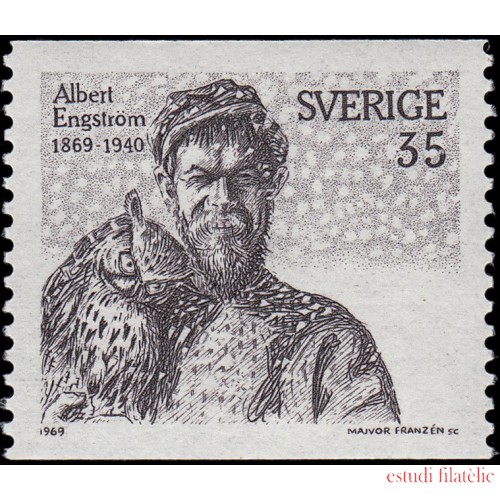 Suecia Sweden 617 1969 Centenario del nacimiento del pintor y escritor Albert Engstrom MNH