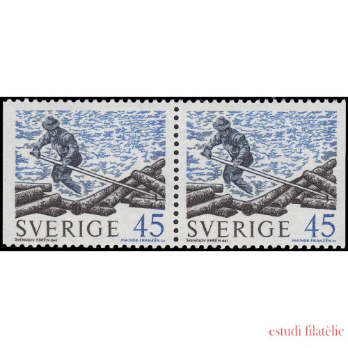 Suecia Sweden 651b 1970 Madera flotante MNH