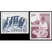 Suecia Sweden 917/18 1976 Aves y artesanía MNH