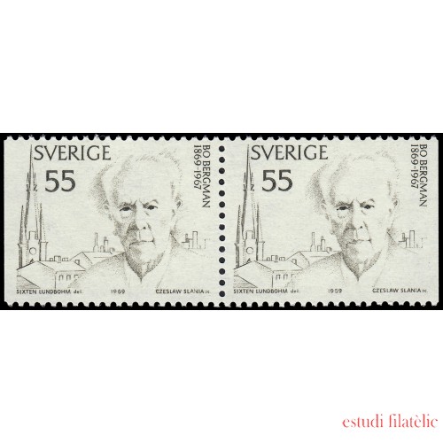 Suecia Sweden 635b 1969 Centenario del nacimiento del escritor Bo Bergman MNH