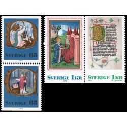 Suecia Sweden 946/49 1976 Navidad Iluminaciones medievales MNH Suecia Sweden 946/49 1976 Navidad Iluminaciones medievales MNH