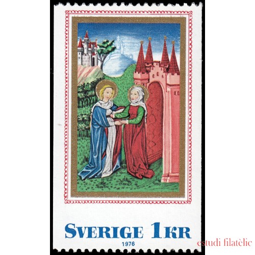 Suecia Sweden 948 1976 Navidad Iluminaciones medievales MNH