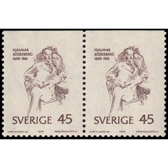 Suecia Sweden 634b 1969 Centenario del nacimiento del escritor Hjalmar Soderberg MNH Suecia Sweden 634b 1969 Centenario del nacimiento del escritor Hjalmar Soderberg MNH
