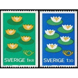 Suecia Sweden 952/53 1977 Nenúfares MNH Suecia Sweden 952/53 1977 Nenúfares MNH