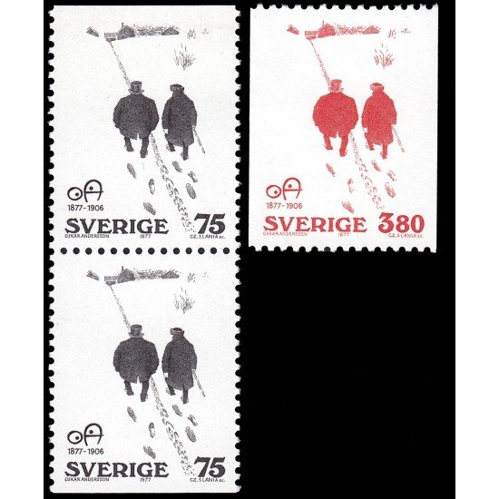 Suecia Sweden 962a/63 1977 Centenario del caricaturista Oskar Andersson MNH Suecia Sweden 962a/63 1977 Centenario del caricaturista Oskar Andersson MNH