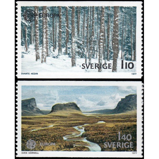 Suecia Sweden 970/71 1977 Europa Paisaje suecos MNH Suecia Sweden 970/71 1977 Europa Paisaje suecos MNH