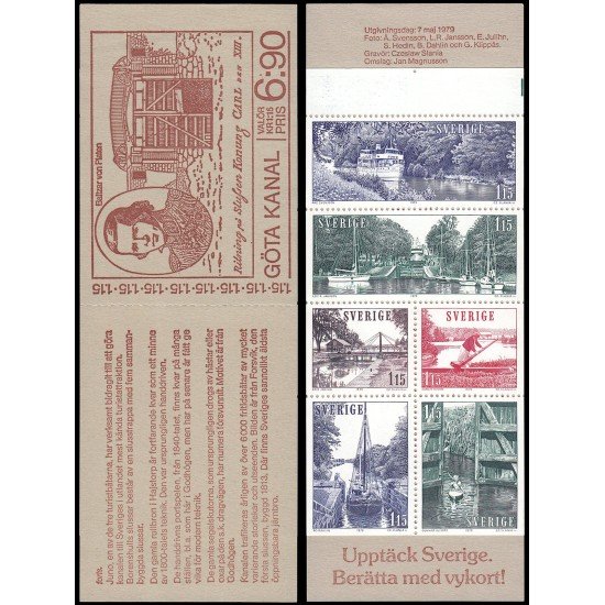 Suecia Sweden C1047 1979 Turismo Canal Gota Carnet MNH Suecia Sweden C1047 1979 Turismo Canal Gota Carnet MNH