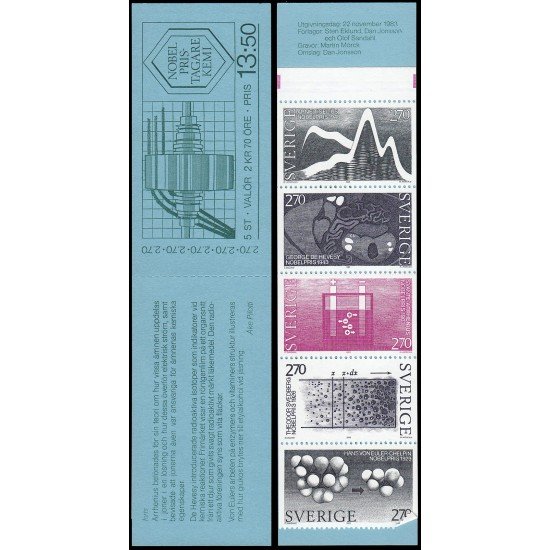 Suecia Sweden C1244 1983 Suecos premiados con el Premio Nobel de química Carnet MNH Suecia Sweden C1244 1983 Suecos premiados con el Premio Nobel de química Carnet MNH