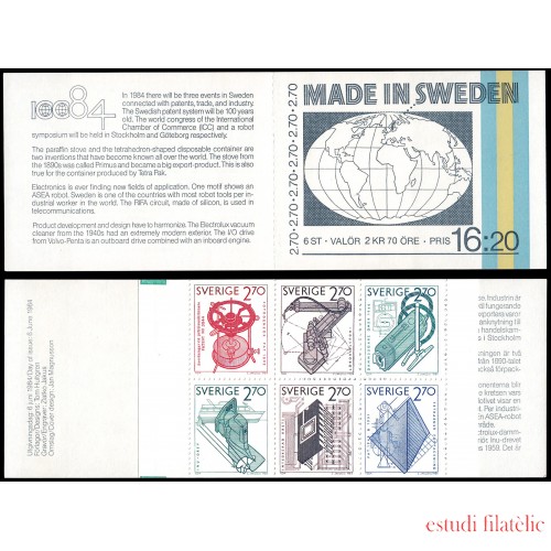 Suecia Sweden C1264 1984 Exportaciones suecas Carnet MNH