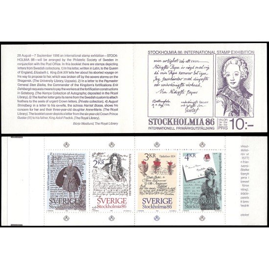 Suecia Sweden C1270 1984 Estocolmomanía 86 Exposición filatélica internacional Carnet MNH Suecia Sweden C1270 1984 Estocolmomanía 86 Exposición filatélica internacional Carnet MNH