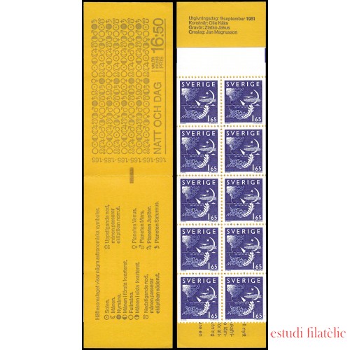 Suecia Sweden C1142 1981 Día y noche Carnet MNH