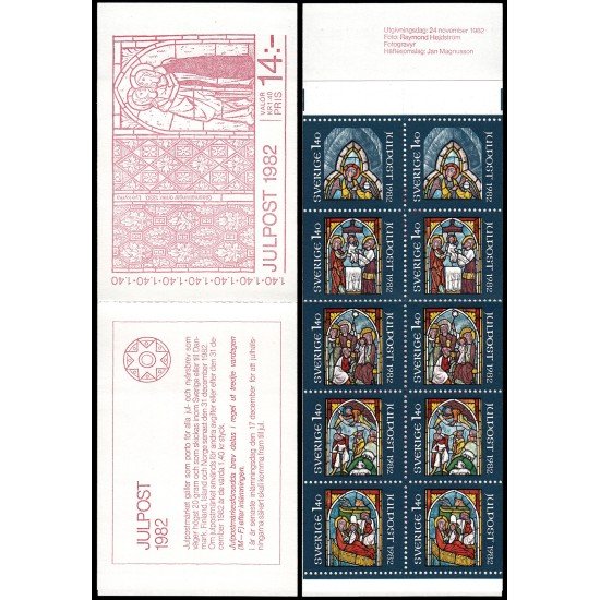 Suecia Sweden C1191 1982 Navidad Vidrieras de la iglesia de Lye Carnet MNH Suecia Sweden C1191 1982 Navidad Vidrieras de la iglesia de Lye Carnet MNH