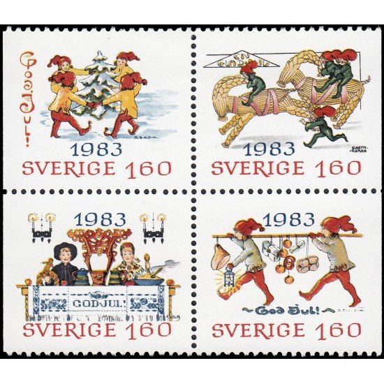 Suecia Sweden 1240/43 1983 Navidad Antiguas postales navideñas MNH Suecia Sweden 1240/43 1983 Navidad Antiguas postales navideñas MNH