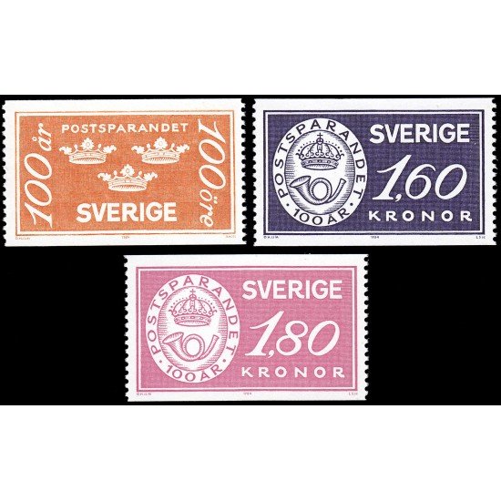 Suecia Sweden 1249/51 1984 Centenario de la caja de ahorros postal sueca MNH Suecia Sweden 1249/51 1984 Centenario de la caja de ahorros postal sueca MNH