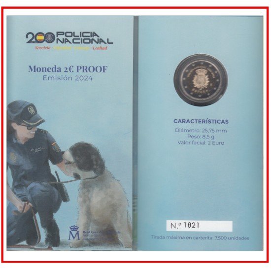 España Spain 2024 Cartera 2€ euros Proof Policía Nacional España Spain 2024 Cartera 2€ euros Proof Policía Nacional