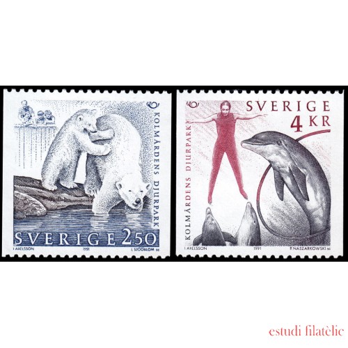 Suecia Sweden 1649/50 1991 Nórdico 91 25 aniv. del zoo de Kolmarden MNH
