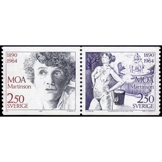 Suecia Sweden 1615/16 1990 Centenario del nacimiento de la novelista Moa Martinson MNH Suecia Sweden 1615/16 1990 Centenario del nacimiento de la novelista Moa Martinson MNH