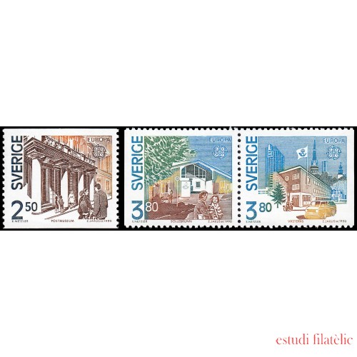 Suecia Sweden 1571/73 1990 Edificios postales MNH