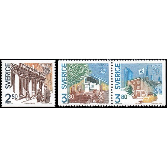 Suecia Sweden 1571/73 1990 Edificios postales MNH Suecia Sweden 1571/73 1990 Edificios postales MNH