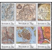 Suecia Sweden 1637 1991 Mapas y planos MNH