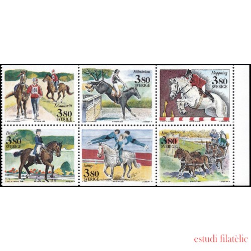 Suecia Sweden 1583/88 1990 Juegos ecuestres mundiales en Estocolmo MNH