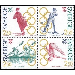 Suecia Sweden 1662/65 1991 Campeones suecos con medalla de oro en los Juegos Olímpicos MNH Suecia Sweden 1662/65 1991 Campeones suecos con medalla de oro en los Juegos Olímpicos MNH