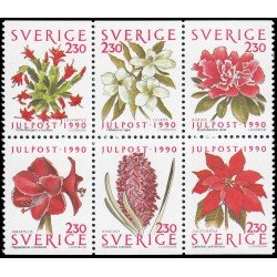 Suecia Sweden 1625/30 1990 Navidad Flores de temporada Rojo y verde MNH Suecia Sweden 1625/30 1990 Navidad Flores de temporada Rojo y verde MNH
