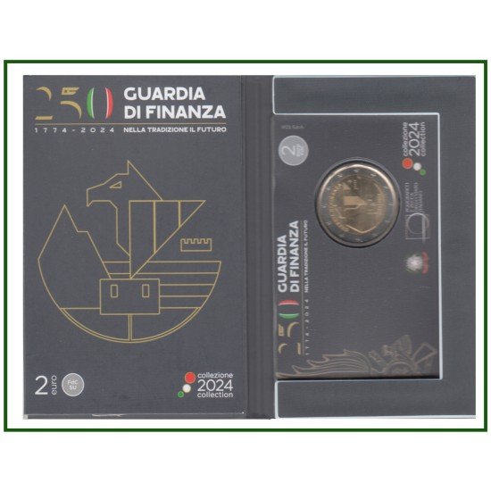Italia 2024 2 € euros conmemorativos Cartera Oficial Guardia di Finanza
