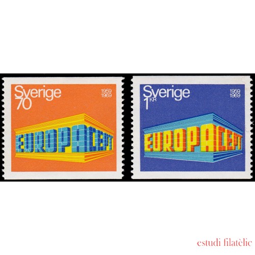 Suecia Sweden 615/16 1969 Europa 10 aniv. de C.E.P.T. MNH