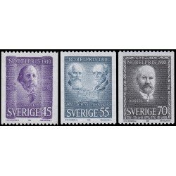 Suecia Sweden 678/80 1970 Galardonados con el premio Nobel 1910 MNH Suecia Sweden 678/80 1970 Galardonados con el premio Nobel 1910 MNH