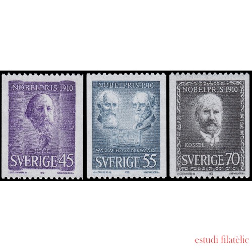Suecia Sweden 678/80 1970 Galardonados con el premio Nobel 1910 MNH
